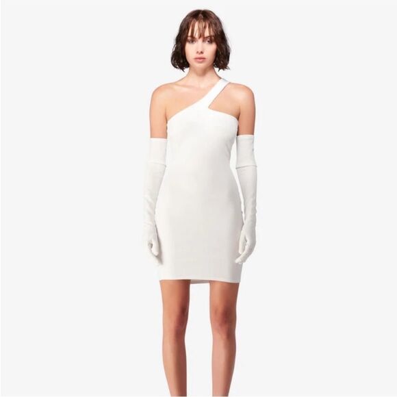 Revolve Miscreants Claudia Scuba One Shoulder Bodycon Mini Dress US 4 - Picture 1 of 8